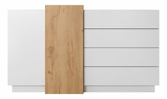Komoda  Three 2D4S (dub craft zlatý + bílá)
