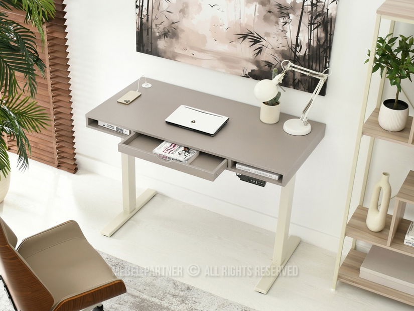 PC stolek Osto 120 (béžová + krémová)