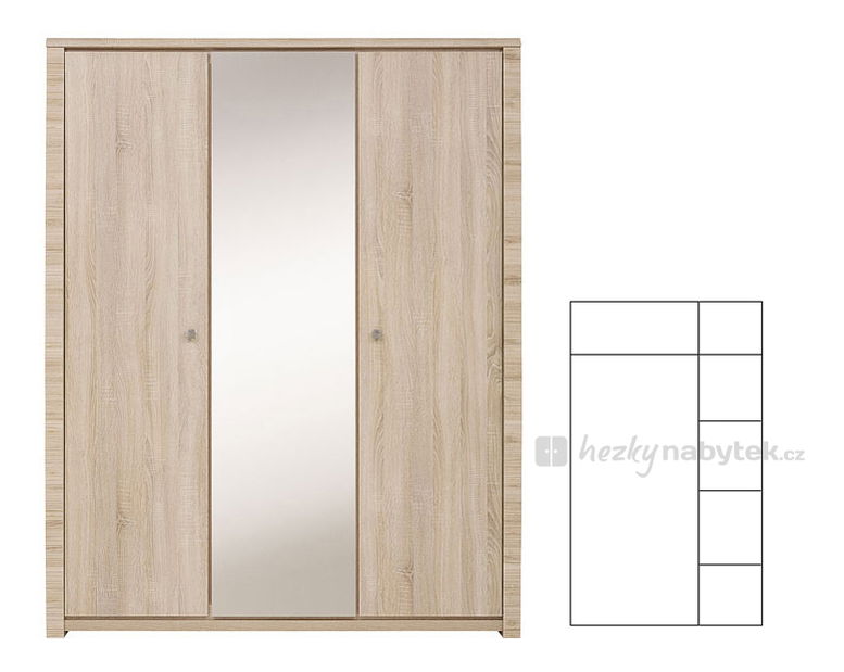 Šatní skříň BRW Senegal A SZF3D