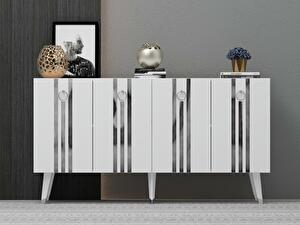  Konzolový stolek Pometu (bílá + stříbrná)