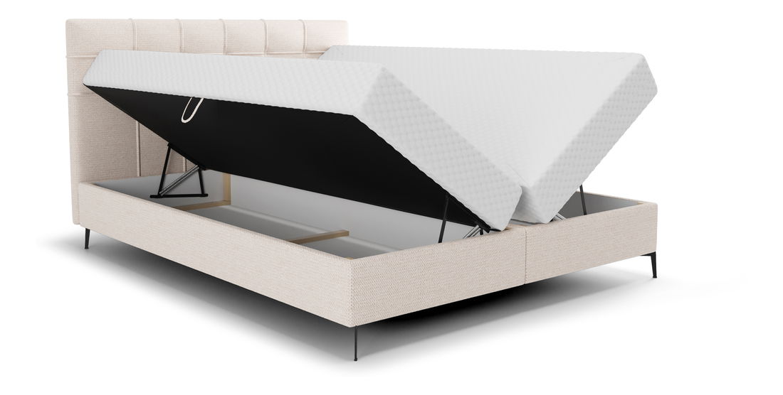 Manželská postel 140 cm Infernus Comfort (béžová) (s roštem, s úl. prostorem)
