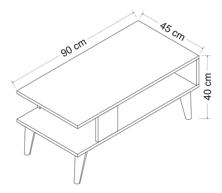 Konferenční stolek Debede (ořech + bílá)
