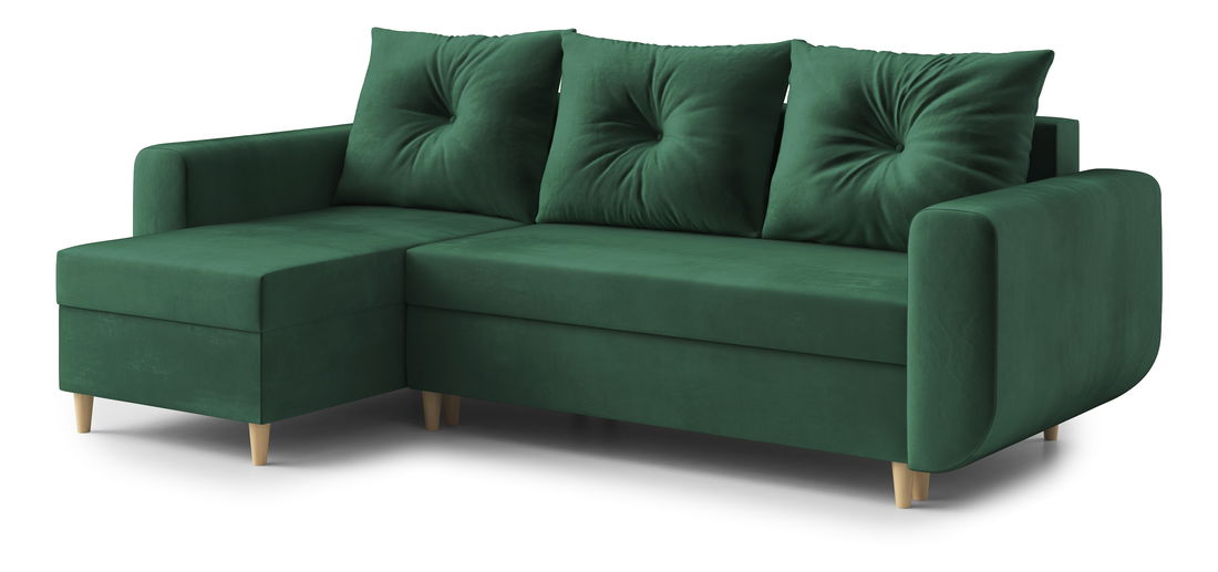  Rohová sedací souprava Eugenie (L) (tmavě zelená)