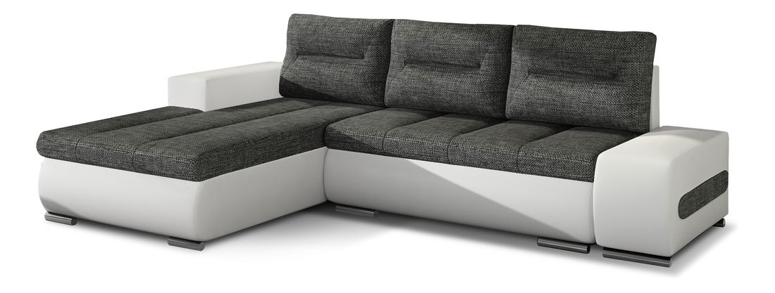 Rohová sedací souprava Ottaro (bílá + šedá) (L)