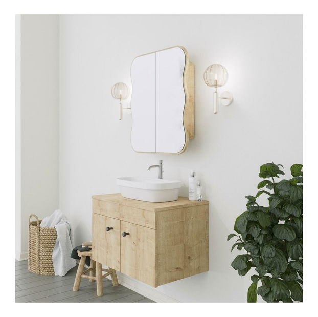 Koupelnová skříňka se zrcadlem Dion (dub)