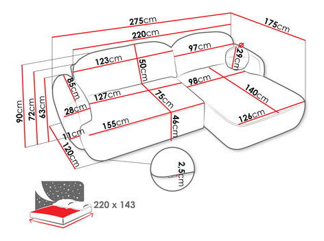 Rohová sedací souprava Monty (krémová)