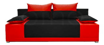 Pohovka třísedačka Ibriso (černá + červená)