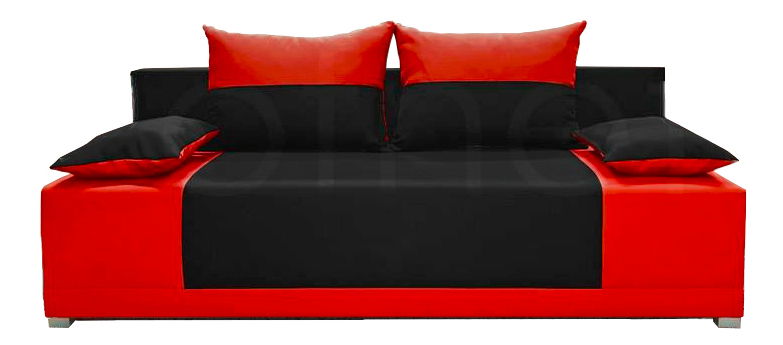 Pohovka třísedačka Ibriso (černá + červená)