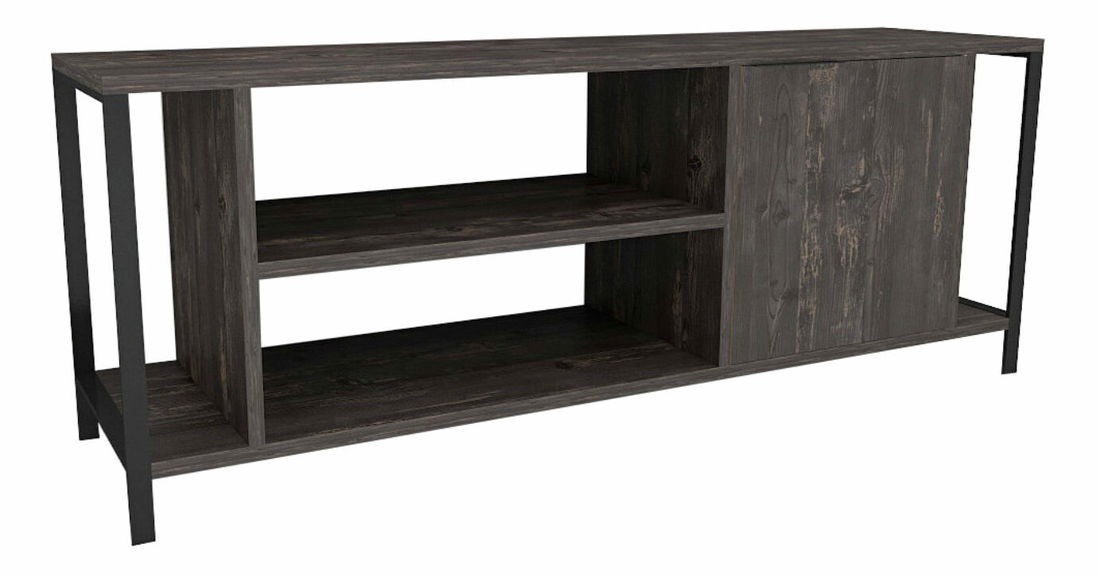 TV stolek/skříňka Brody (Tmavohnědá + Černá)