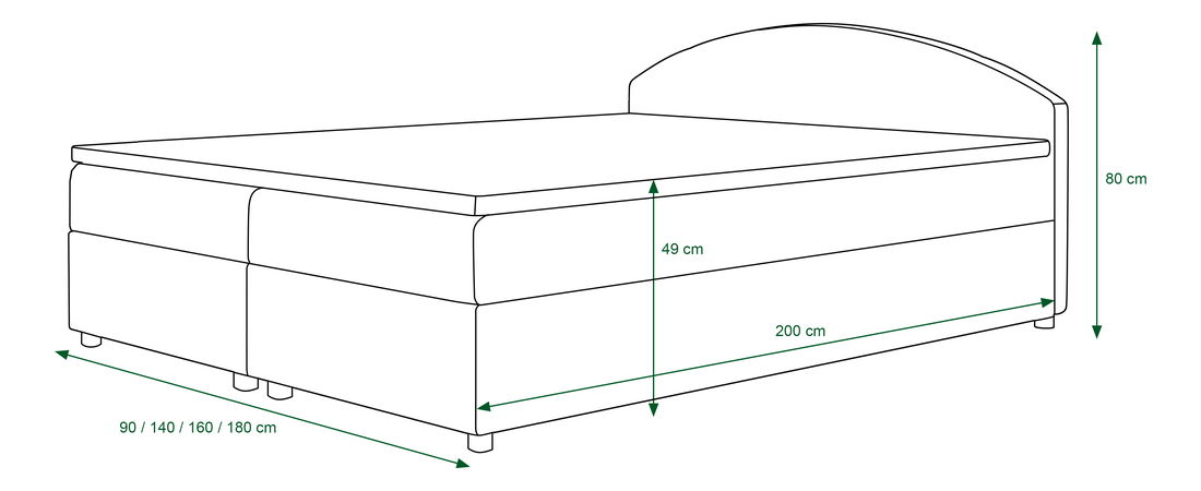 Manželská postel Boxspring 160 cm Orlando (vzor + tmavě hnědá) (s matrací a úložným prostorem)