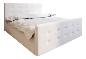 Manželská postel Boxspring 180 cm Milagros 1 (béžová) (s matrací a úložným prostorem)