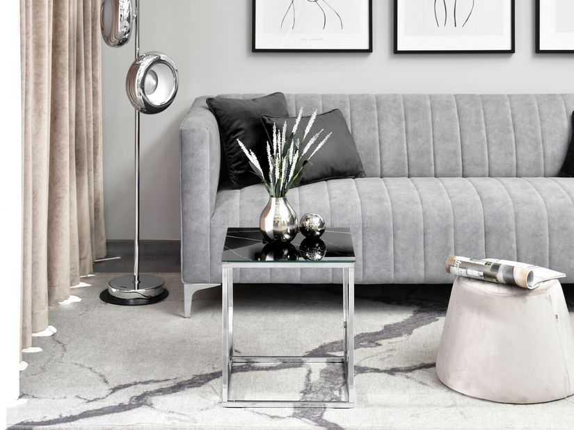 Konferenční stolek Bella S (černý mramor + chromová)