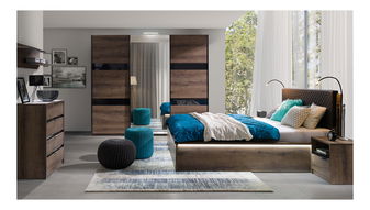 Šatní skříň Desayuno DSZ150 (dub monastery + lesk černý)