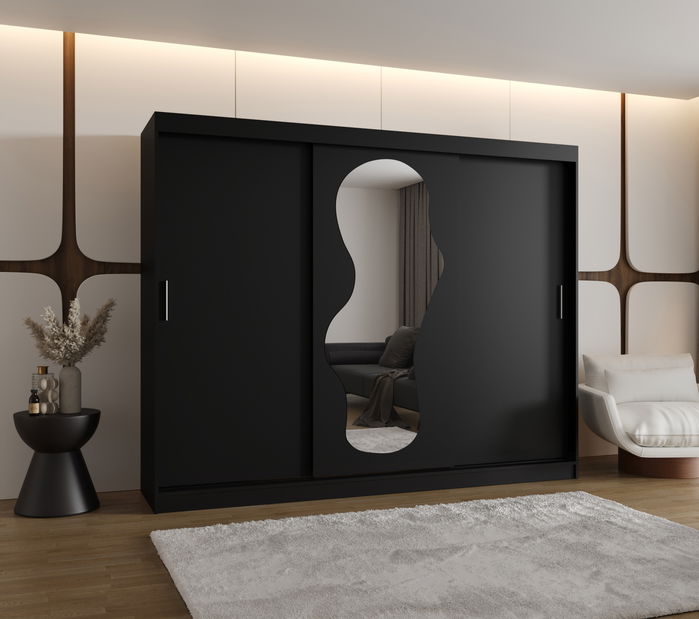 Šatní skříň 250 cm Ulta (černá)