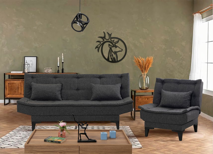 Sedací souprava 3+1 Santic (antracit)