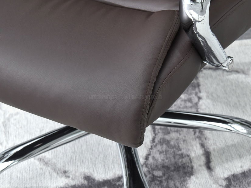 Křeslo Luxus (hnědá + chromová)
