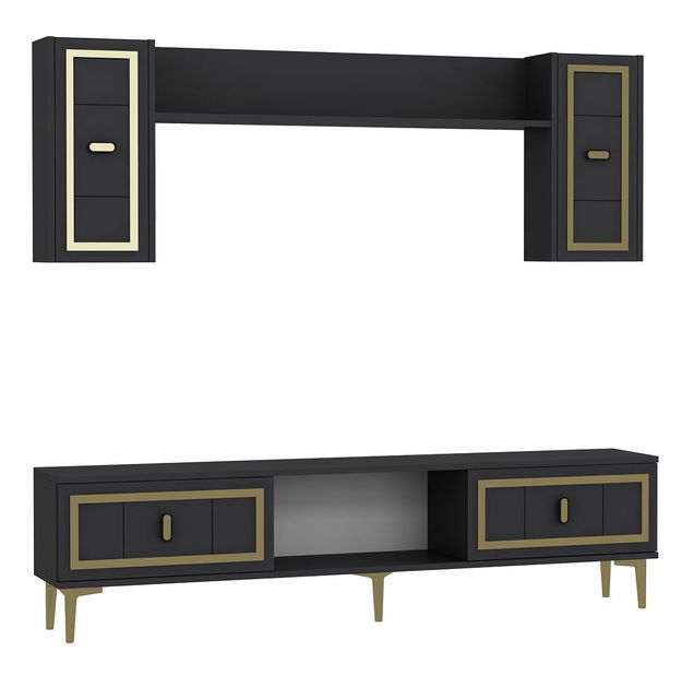 Obývací stěna Wendy (bílá + stříbrná)