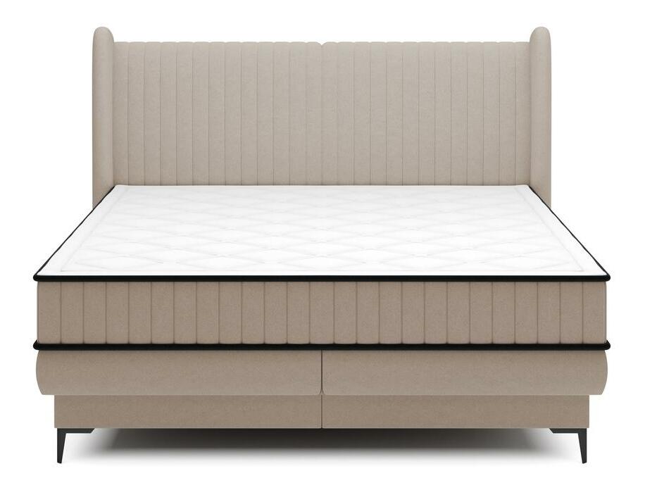 Manželská kontinentální postel 160 cm Dalmo 160 (s roštem) (s úl. prostorem) (béžová střední + černá)