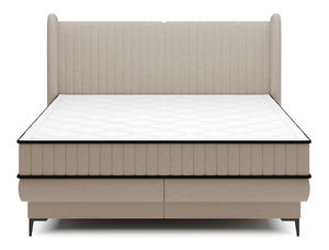 Manželská kontinentální postel 160 cm Dalmo 160 (s roštem) (s úl. prostorem) (béžová střední + černá)