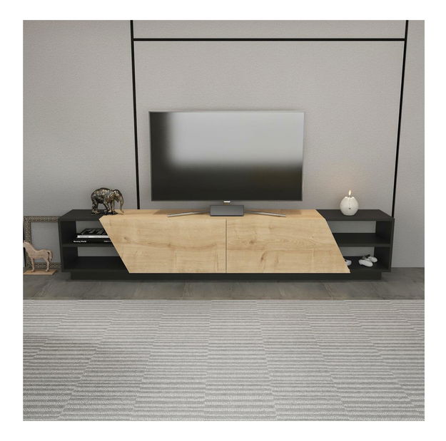 TV stolek/skříňka Rhodos (antracit + dub)