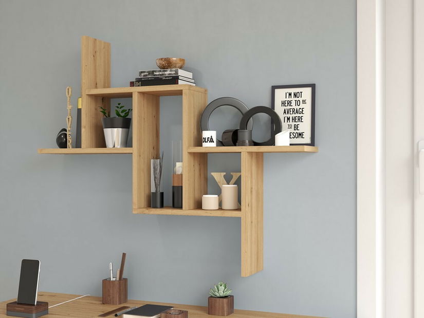 Nástěnná police Fragil 1 (dub artisan)