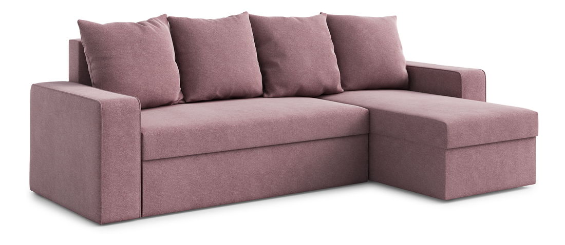 Rohová sedací souprava Duff (P) (růžová)