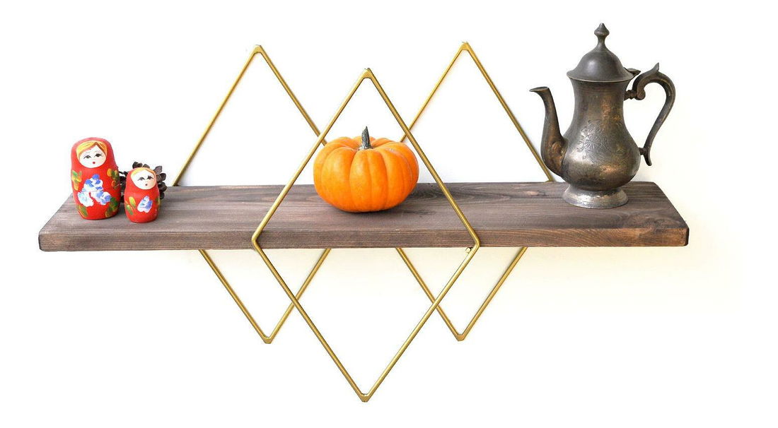 Dekorativní nástěnná police Duvelo 13 (ořech)