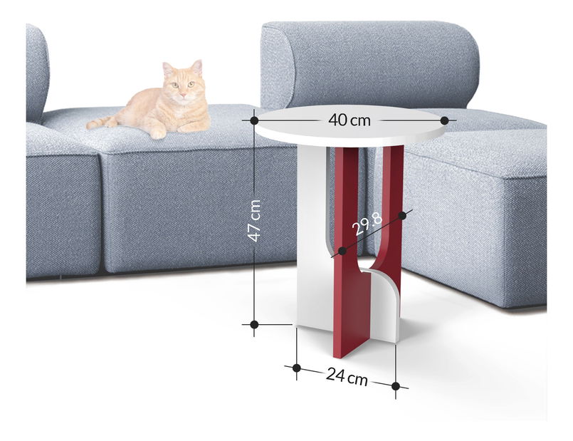 Příruční stolek Luna (dub + bílá)