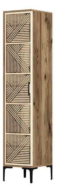 Šatní skříň Kiara P (ořech + krémová)