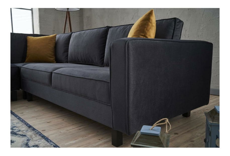 Rohová sedačka Kalen 2 (antracit + černá)