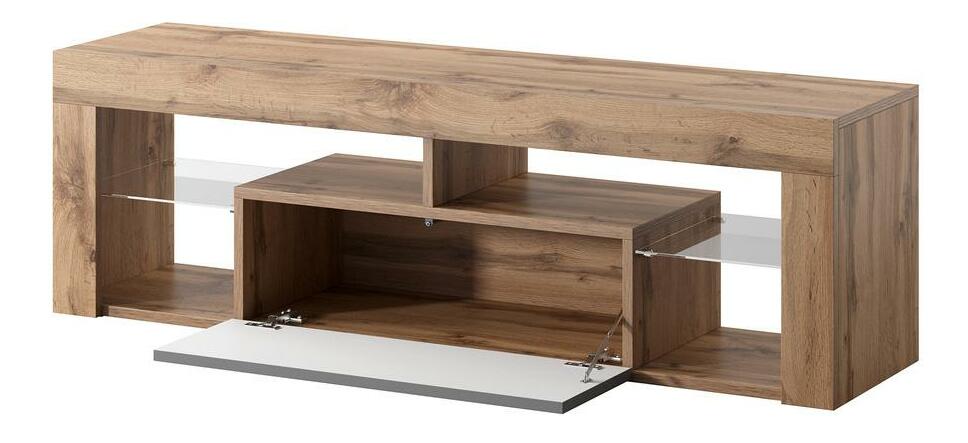 TV skříňka/stolek Bionca (s osvětlením) (dub lancelot + šedá)