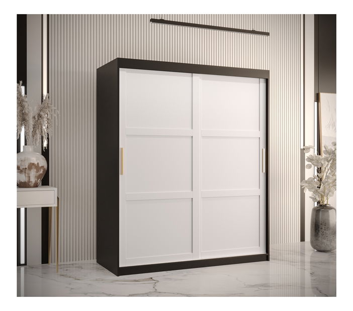 Šatní skříň Riven 1 150 (černá matná + bílá matná)