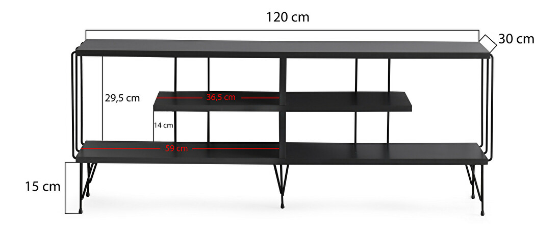 TV stolek/skříňka Elza (Antracit)