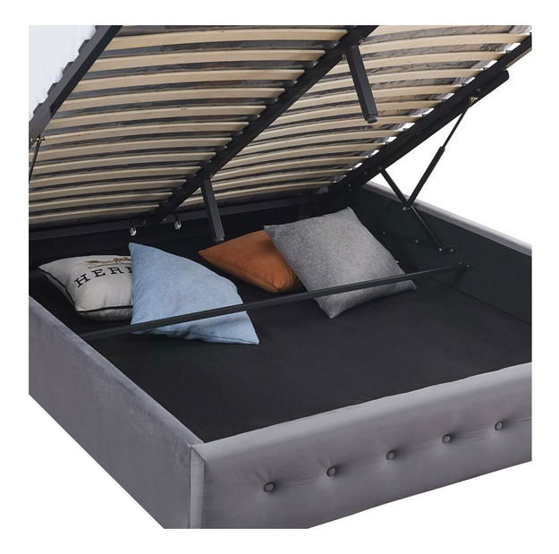 Manželská postel 180 cm Marcaje (šedá) (s roštem) (s úl. prostorem)