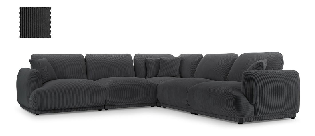 Rohová sedačka Chako (L) (černá)