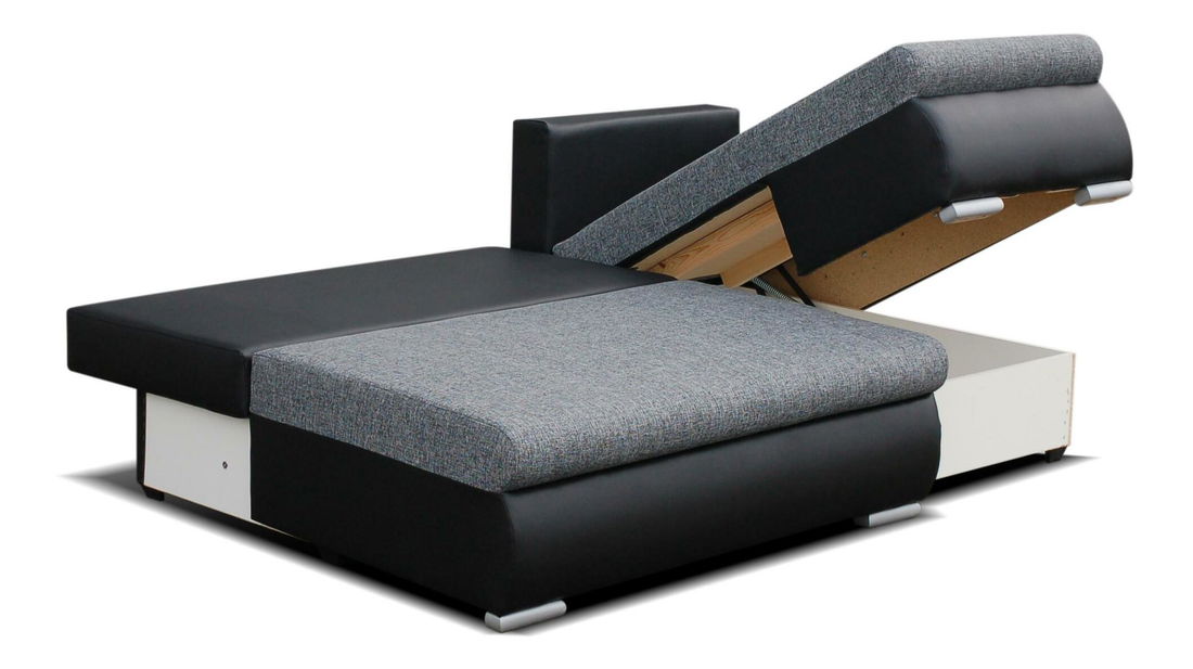 Rohová sedací souprava Asteria (šedá + černá) (P)