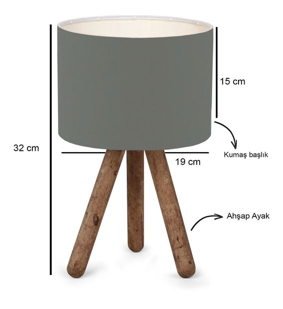 Stolní lampa Woodarella 6 (tmavě šedá + přírodní)