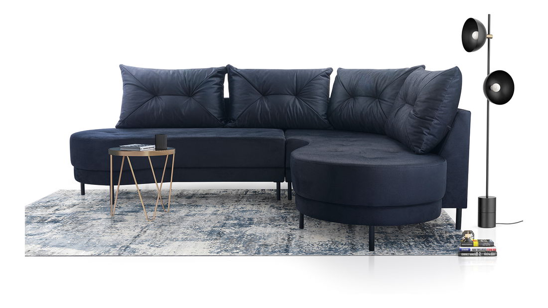 Rohová sedací souprava Aida (černá) (P)