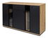 Komoda Saul (černá + dub artisan) (bez osvětlení)