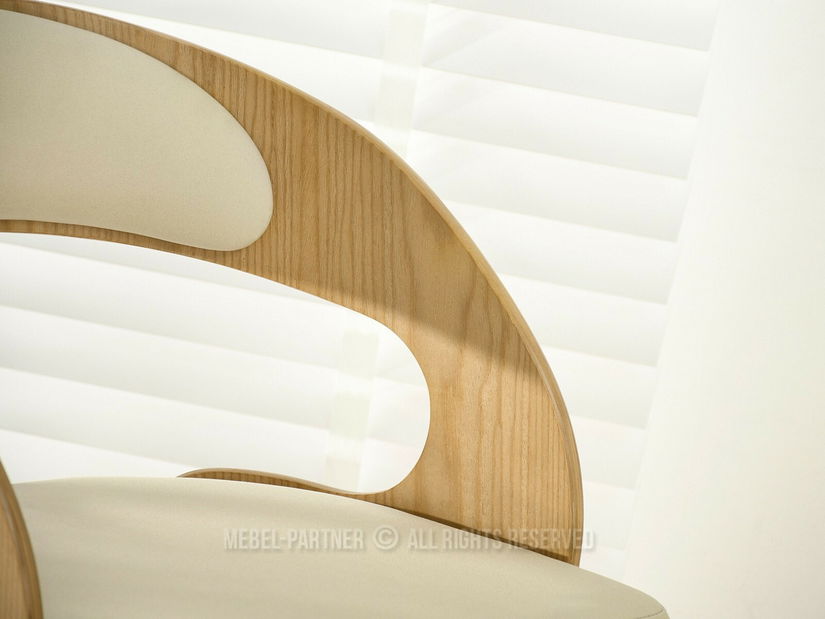 Barová židle CH48 (krémová + dub)