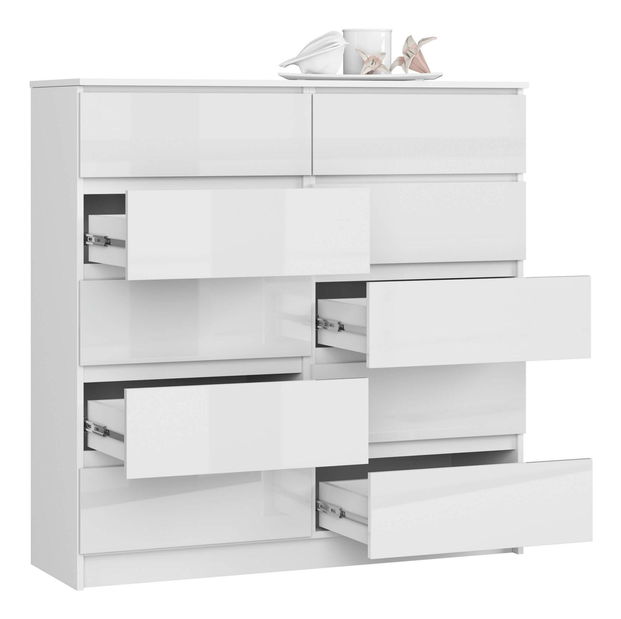 Komoda Kapil III (lesk bílý)