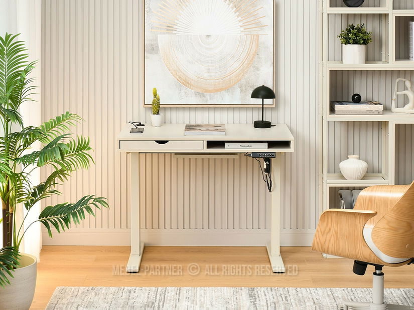 PC stolek s nastavitelnou výškou Occott 100 (krémová)