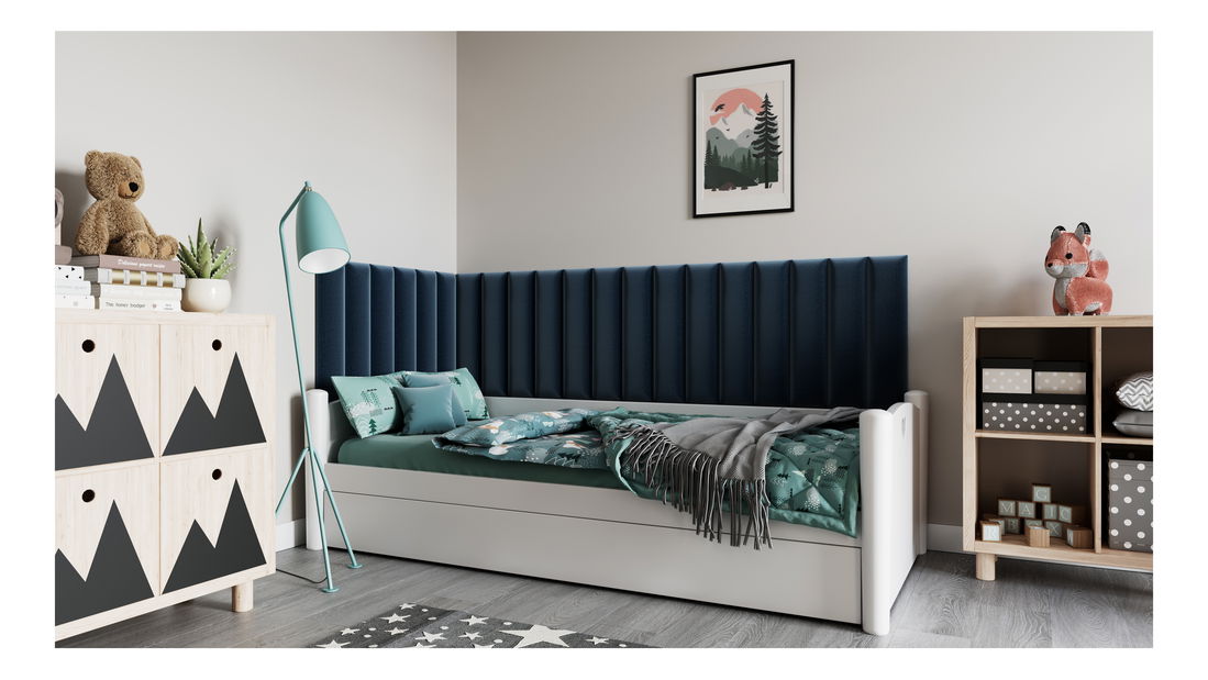 Set 20 čalouněných panelů Quadra 210x90x60 cm (modrá)