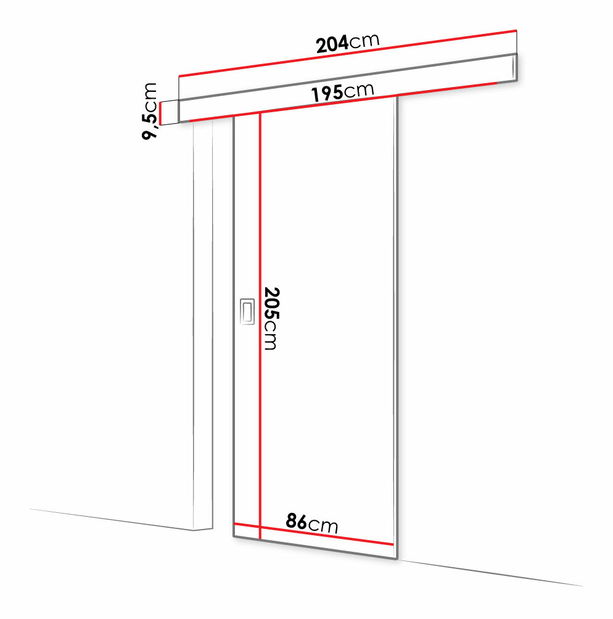 Interiérové ​​posuvné dveře Tessa -80 (jasan tmavý)