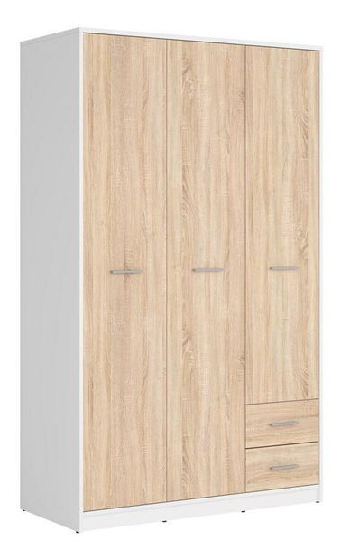Šatní skříň BRW Nepo Plus 36 (bílá + dub sonoma)