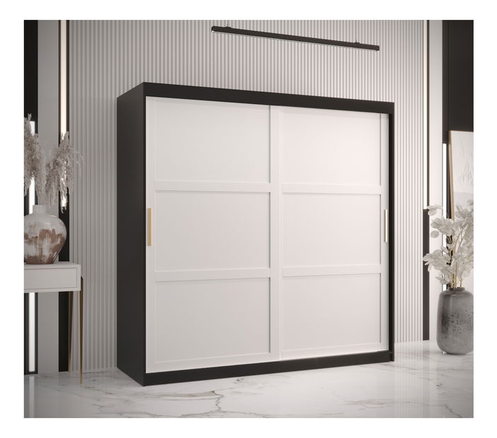 Šatní skříň Riven 1 180 (černá matná + bílá matná)