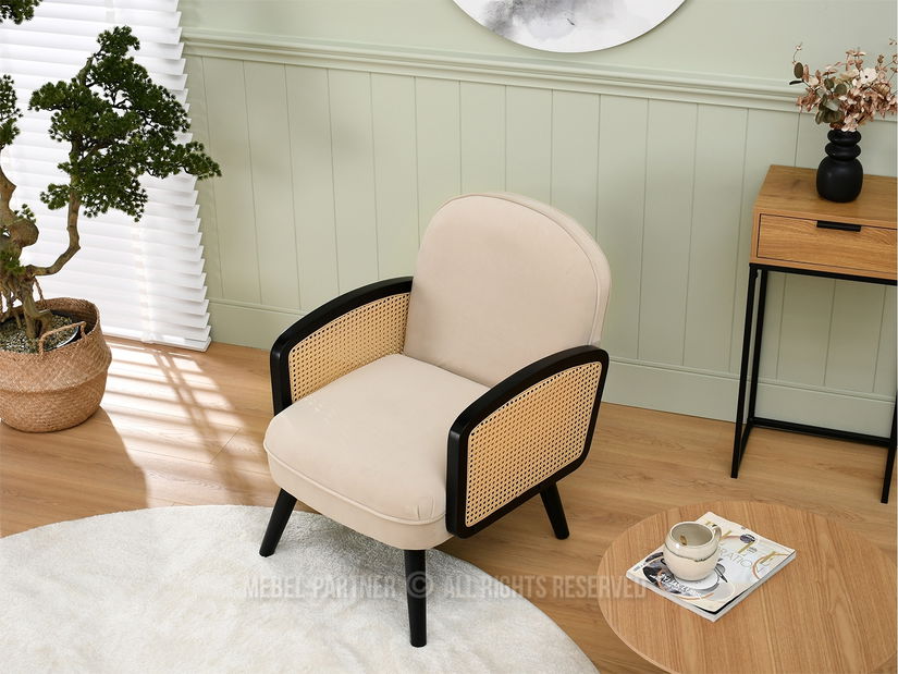 Křeslo Will (béžová + černá)