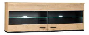 Závěsná vitrína typ 9 Siralla (dub lefkas + černá)