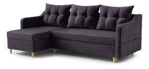 Rohová sedací souprava Lou (L) (šedočerná)