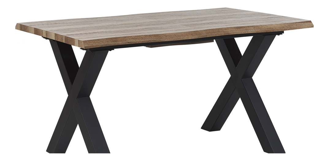 Jídelní stůl BORSON (tmavé dřevo + černá) (pro 4 až 6 osob)